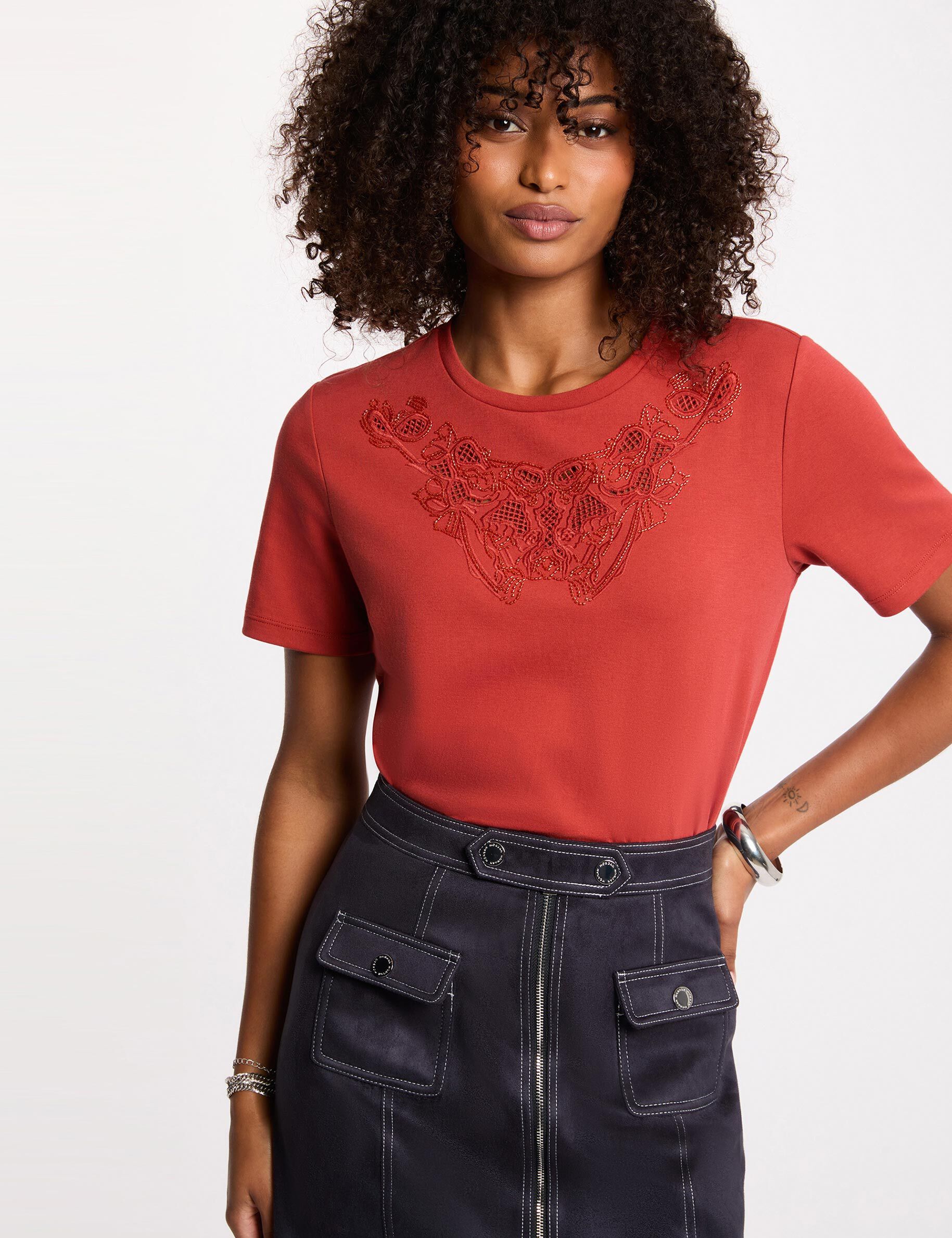 Short-Sleeve T-Shirt Dark Orange Women