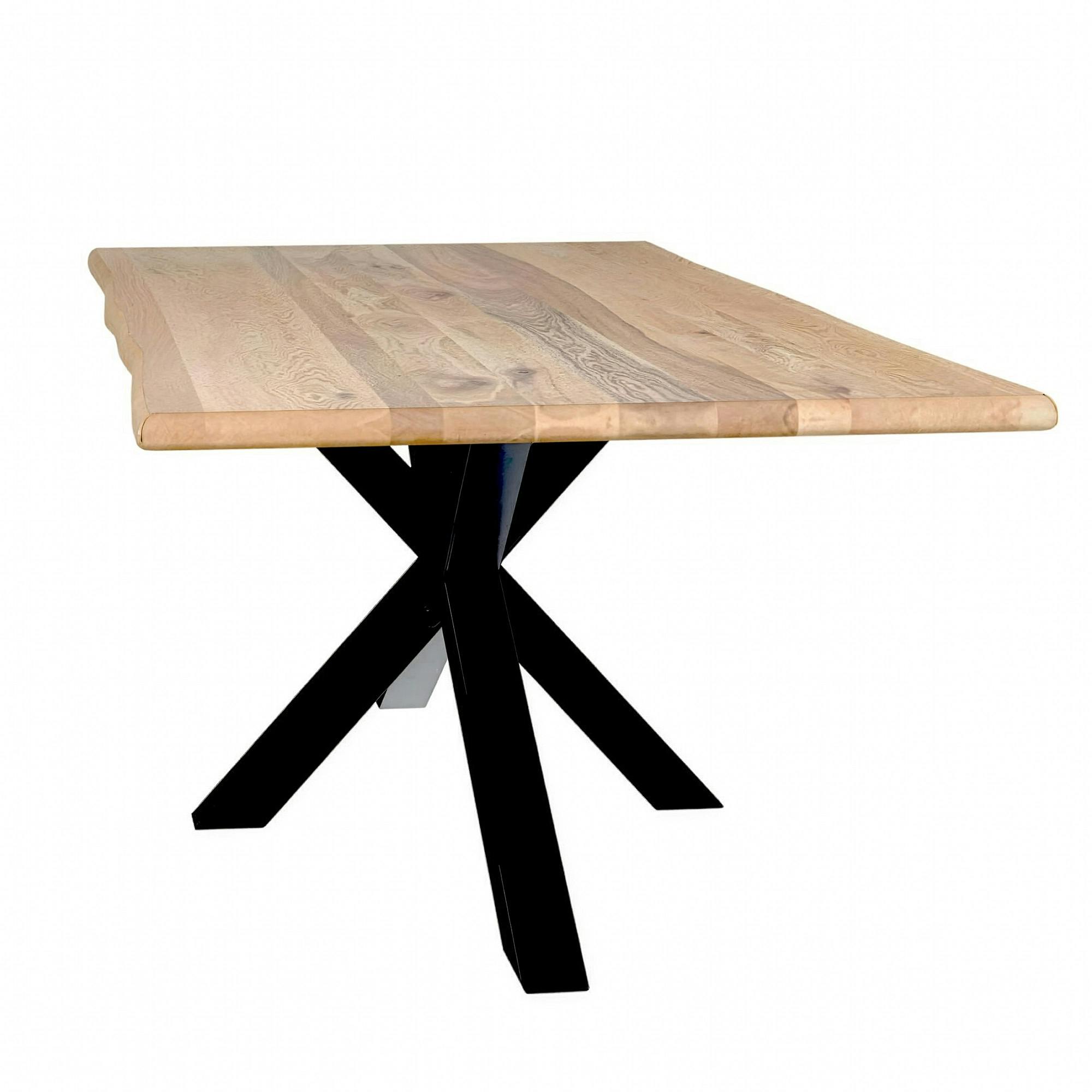 Table extensible en chêne huilé bords naturels 160 cm ETNA