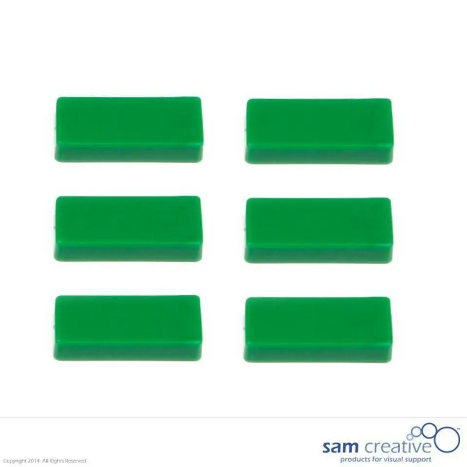 Set Rechthoekige Magneten 12x24mm groen (6 stuks)
