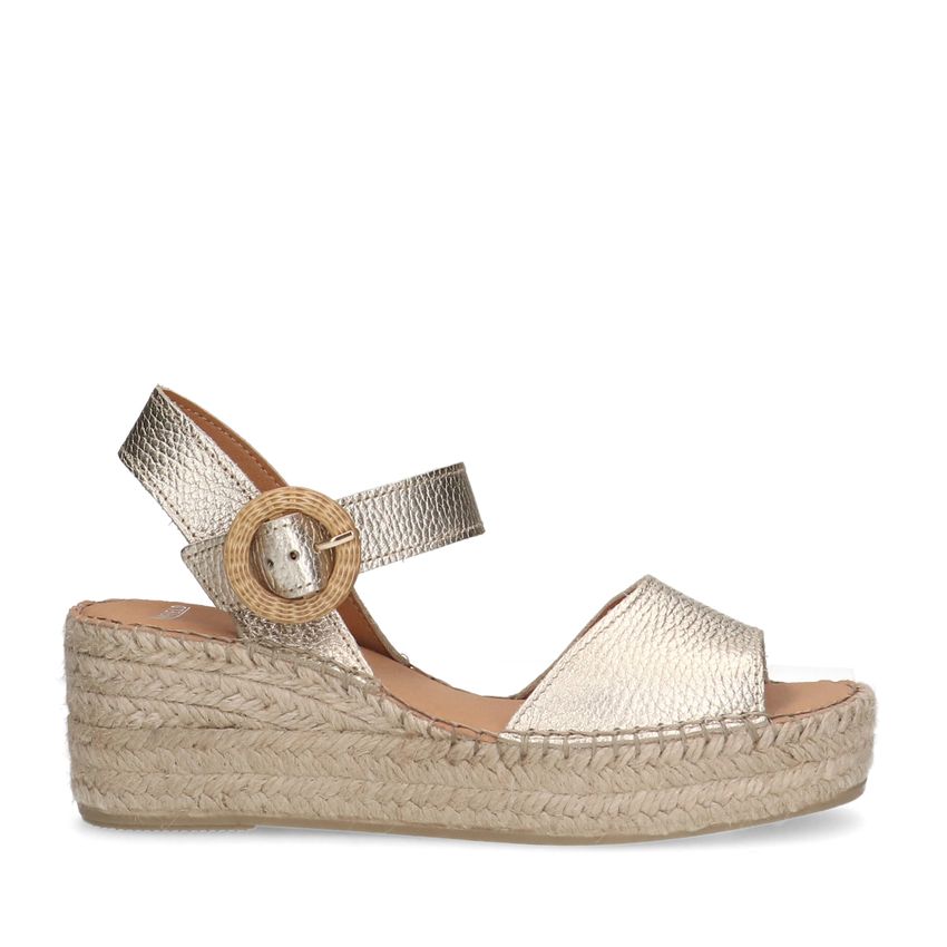 Manfield Gouden leren sleehakken