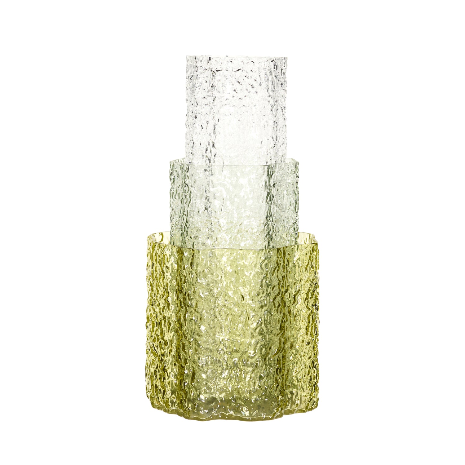 Hübsch vaas Triple - glas - ø12xh39cm/ø15xh28/ø21xh20