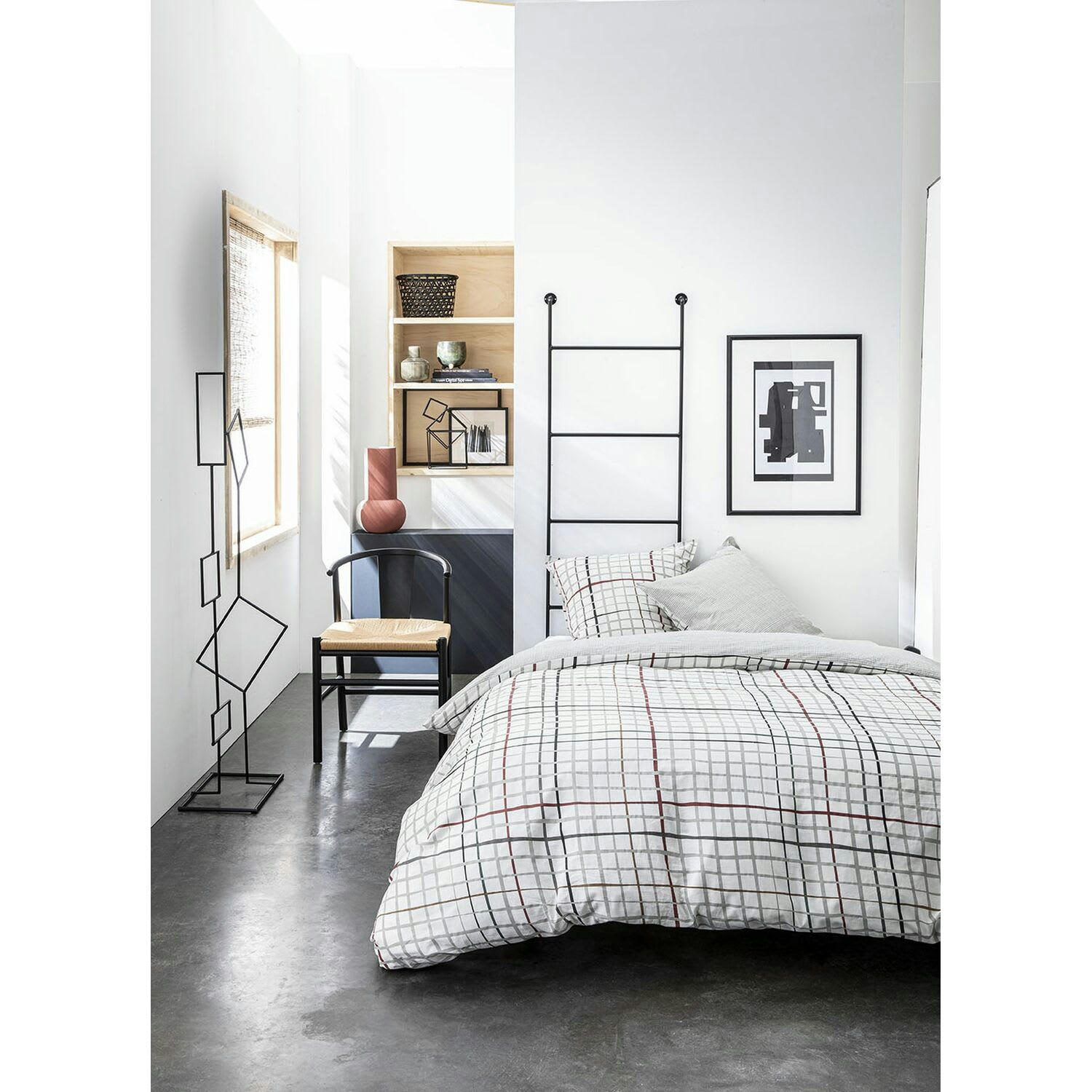 FELIPE - Parure de lit en coton gris 240x260