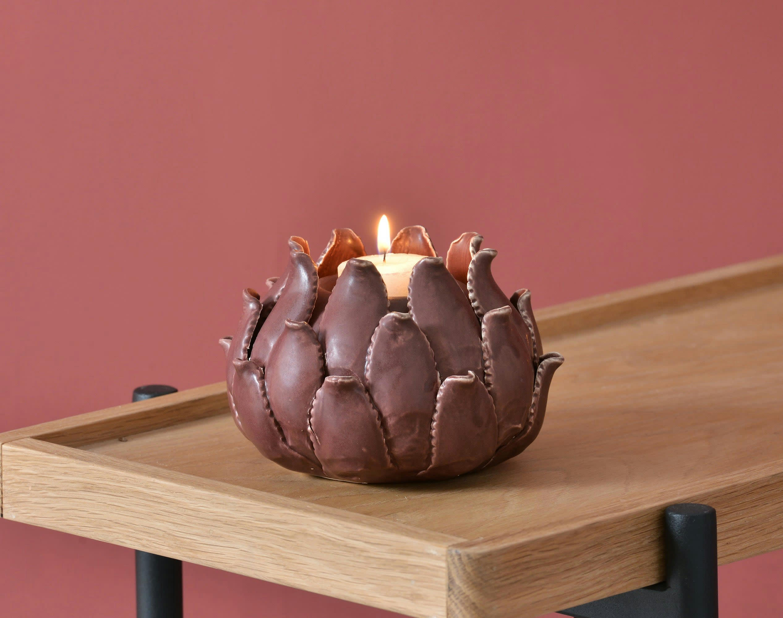 EXTAR - Photophore en céramique violet