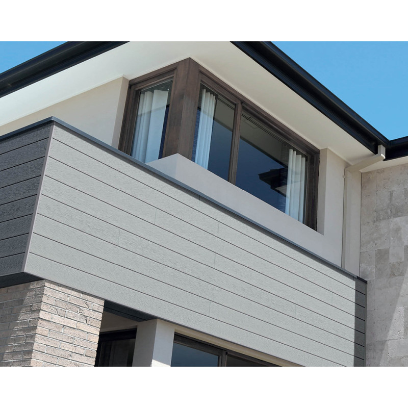 Lambris extérieur gris clair en PVC 240 x 18,5 x 0,6 cm 6 pièces DUMACLIN