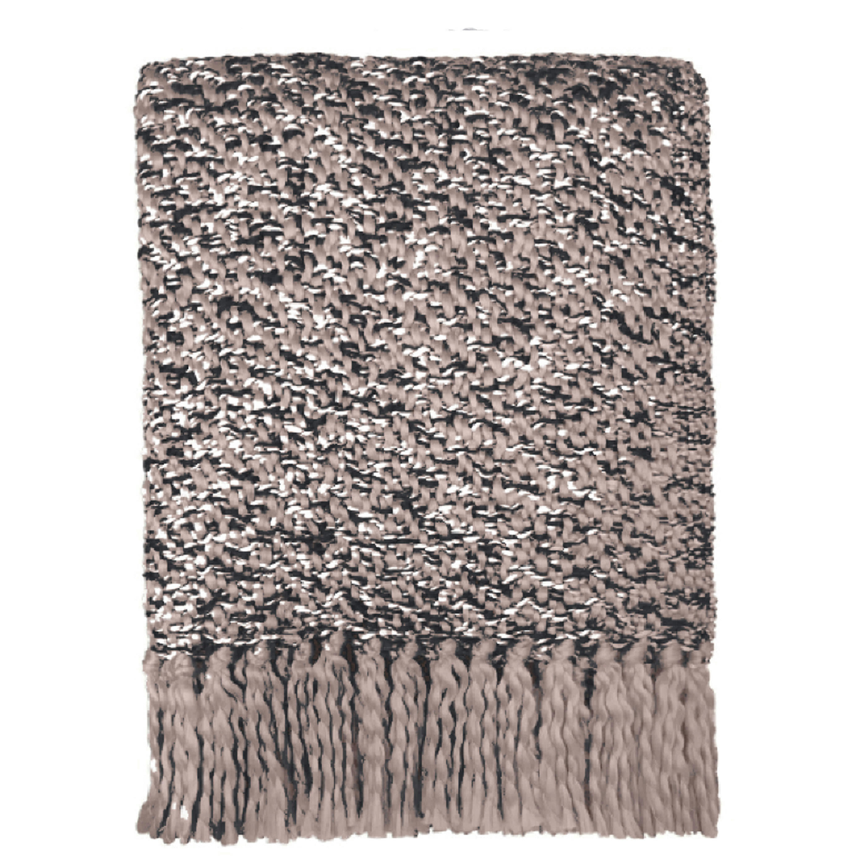 SOLID - Plaid tissé bicolore rose et mauve 125x150