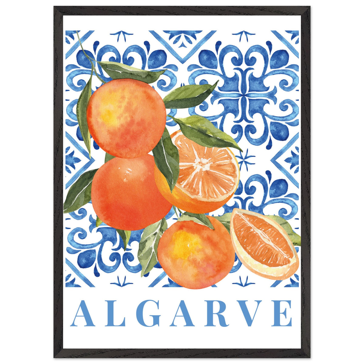 Artfulprints Poster met Lijst Fruits - Oranges in the Algarve  - 50x70 cm - Meerkleurig