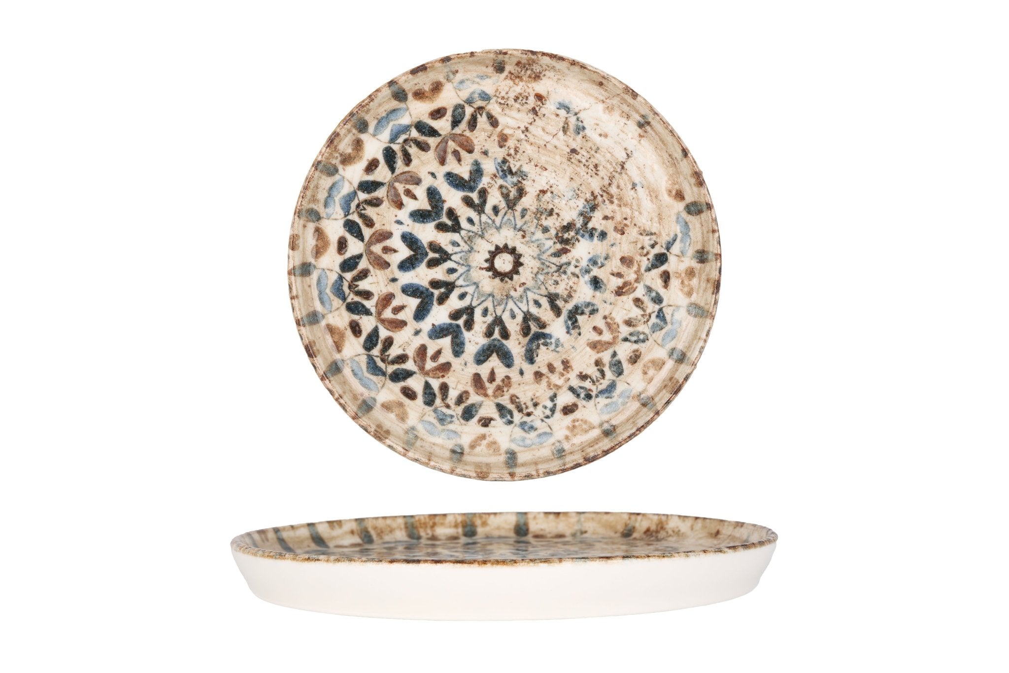 Rinart Gebaksbord - Aztec - Porselein - 17 cm - set van 6