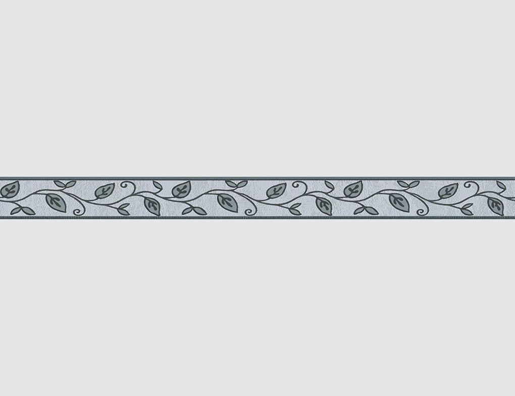 Tapetenborte Vinyl Blume Grau