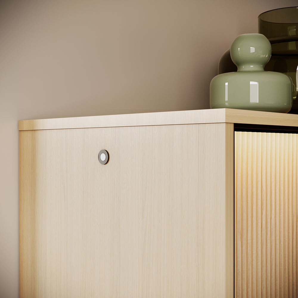 by fonQ Weya Nachtkastje – Vicenza Bleached Eiken / Zwart