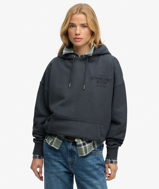 Luxe Casual Embroidered Relaxed Hoodie