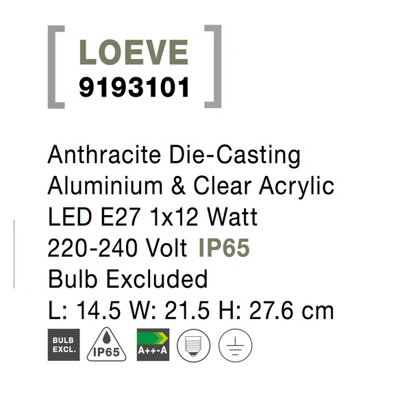 Außenleuchte »Loeve«, LED, anthrazit