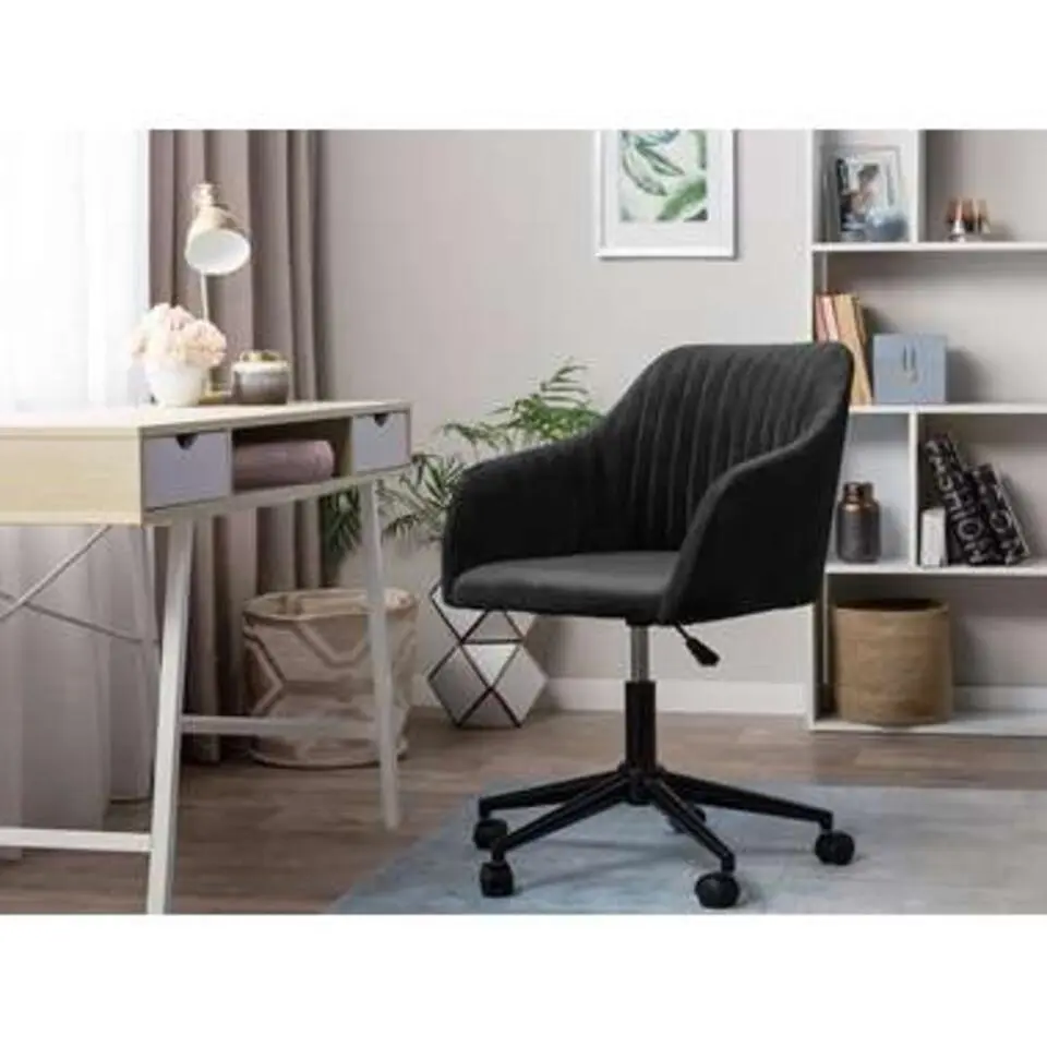 VENICE - Bureaustoel - Zwart - Fluweel