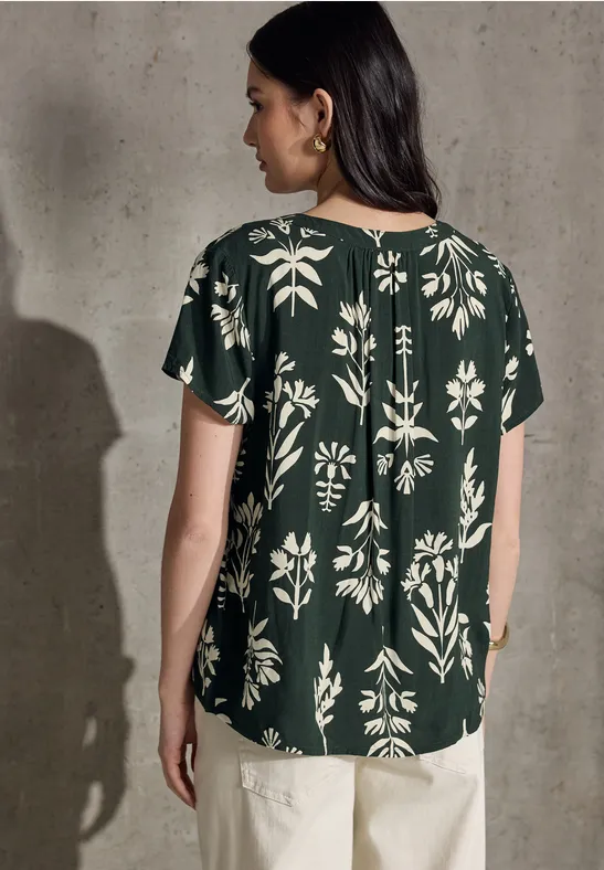 Gemusterte Kurzarmbluse