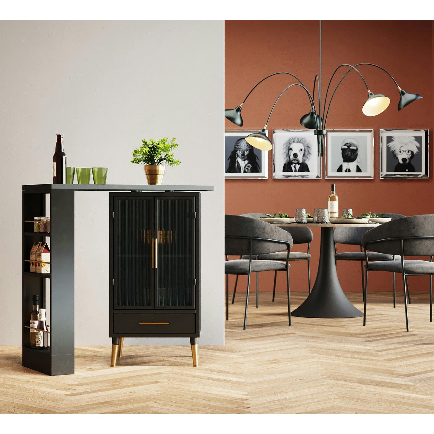 LA GOMERA - Bar avec étagère pivotante La Gomera Kare Design