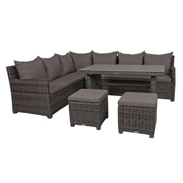 Eckloungeset »Oviedo«, 8 Sitzplätze, Aluminium/Kunststoff/Polyester, inkl. Auflagen