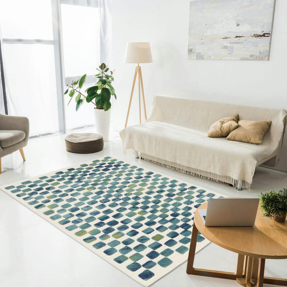 ADDO II - Tapis intérieur et extérieur à motif géométrique bleu 160x230 cm