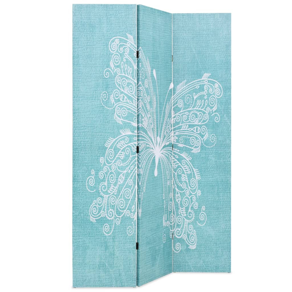 Parawan Składany Dekoracyjny Parawan Panelowy Niebieski Motyl 120x170 cm