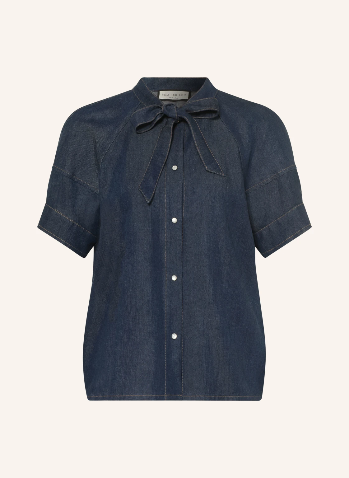 SEM PER LEI Jeansbluse mit Schluppe