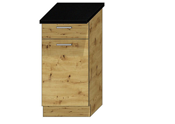 Cuisine complète Mila 5 éléments couleur chêne artisan avec plan de travail inclus - Longueur 120/180 cm