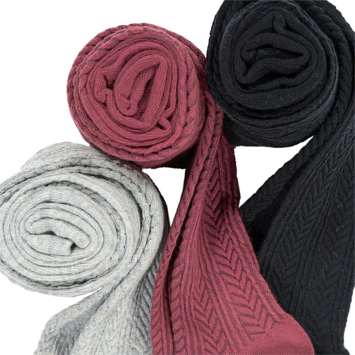 Lot de 3 paires de collants, maille torsadée
