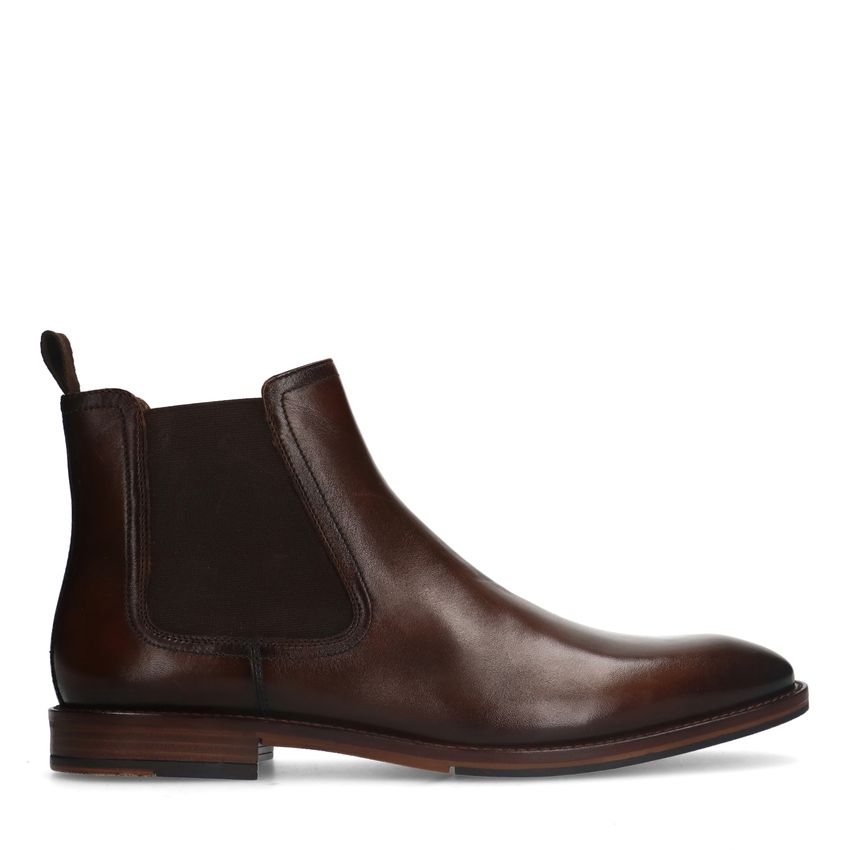 Bruine leren chelsea boots