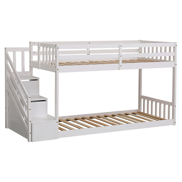 Lits superposés pour enfants 190x90cm blanc CELESTINE - HAPPY GARDEN