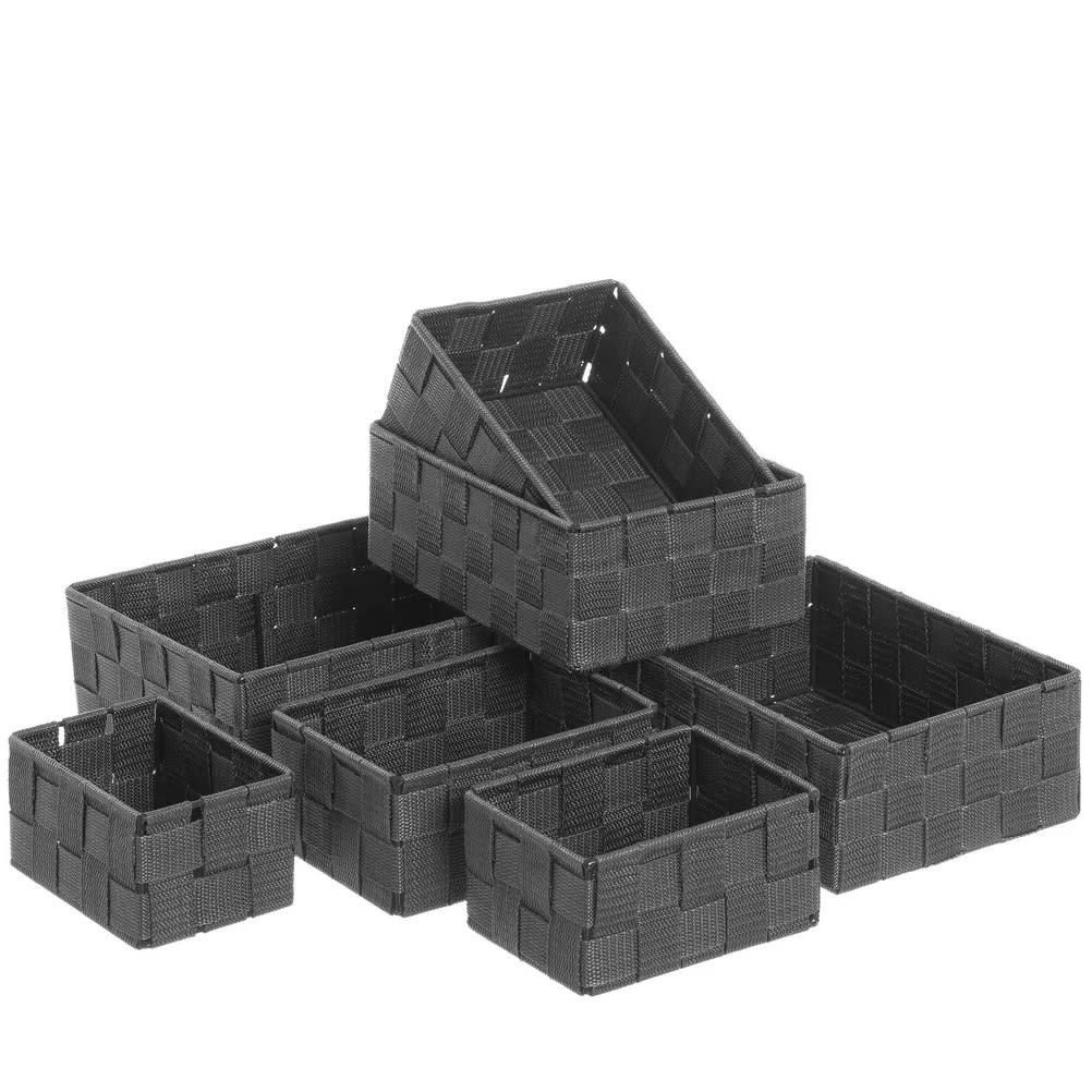 - Set de 7 panières déco grises