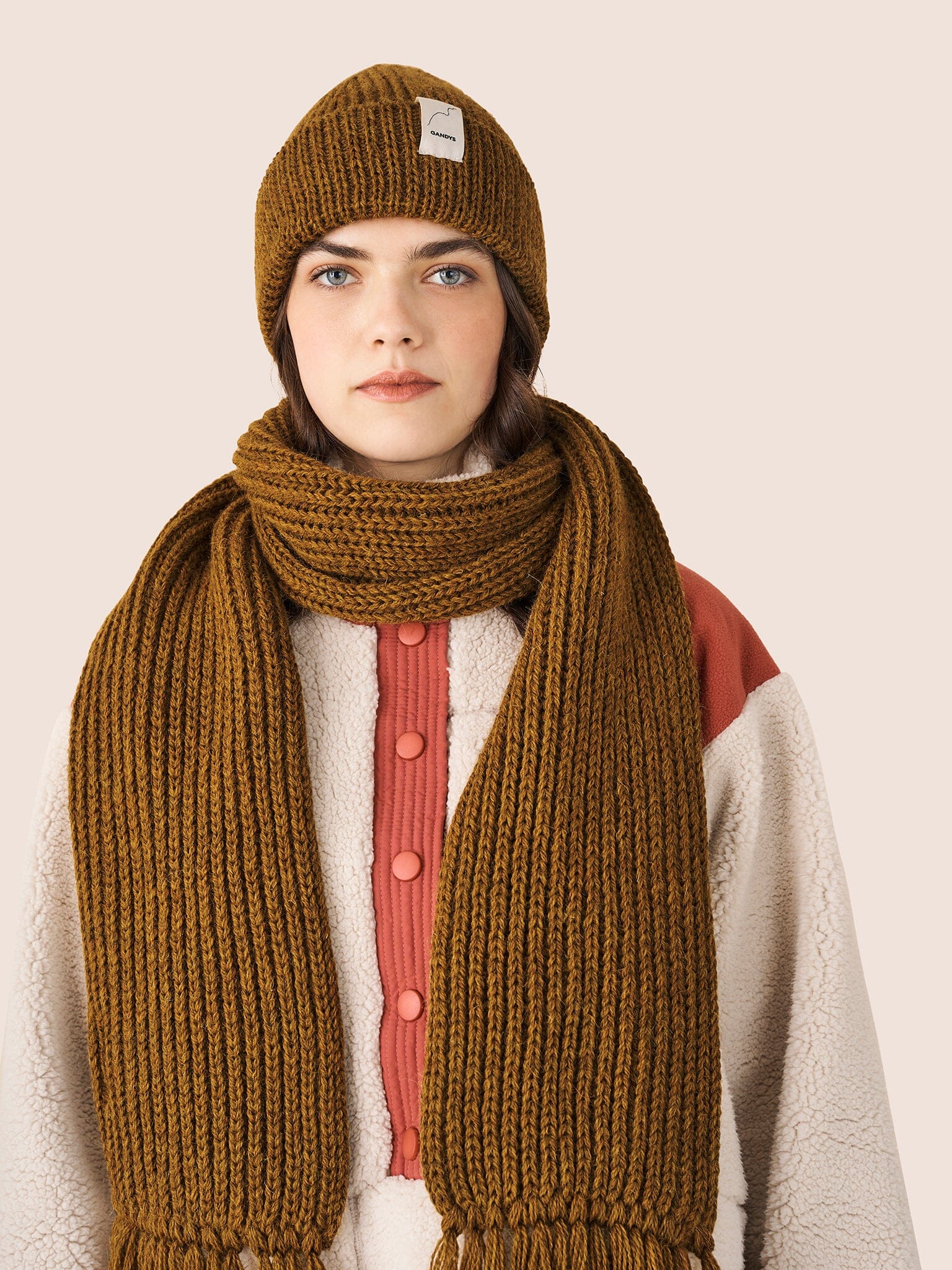 Tay Made in England Wool Scarf in Harvest Green