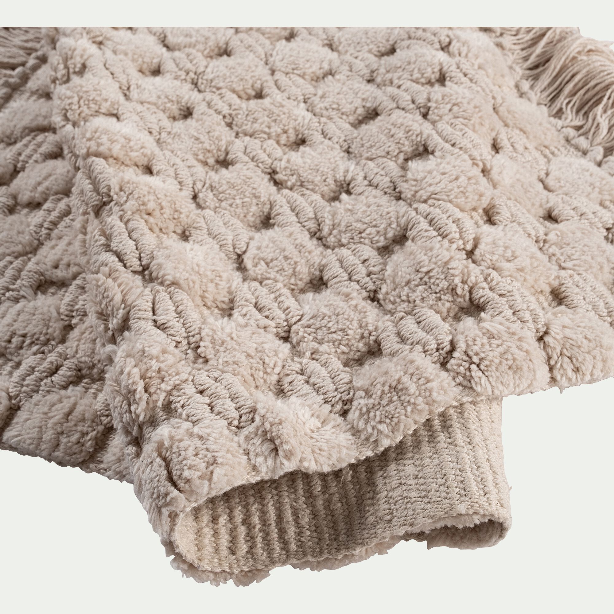 BUSSANA - Tapis de bain point bulle en coton 50x80cm - beige