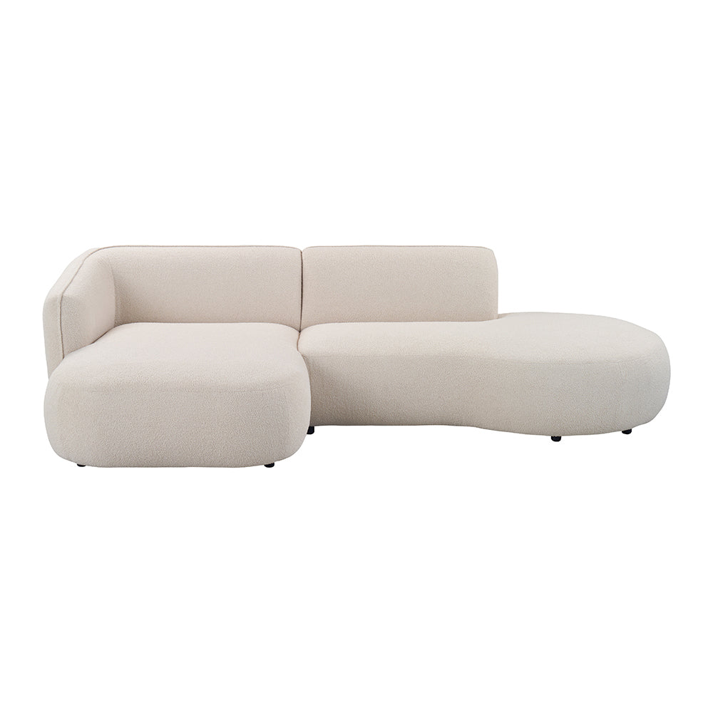 by fonQ Soft Ottomane Bank Rechts - Bouclé - Crème