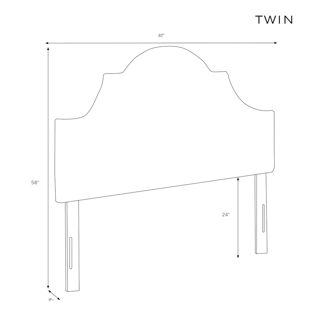 Skyline Furniture Linen French Yellow Arched Border Headboard