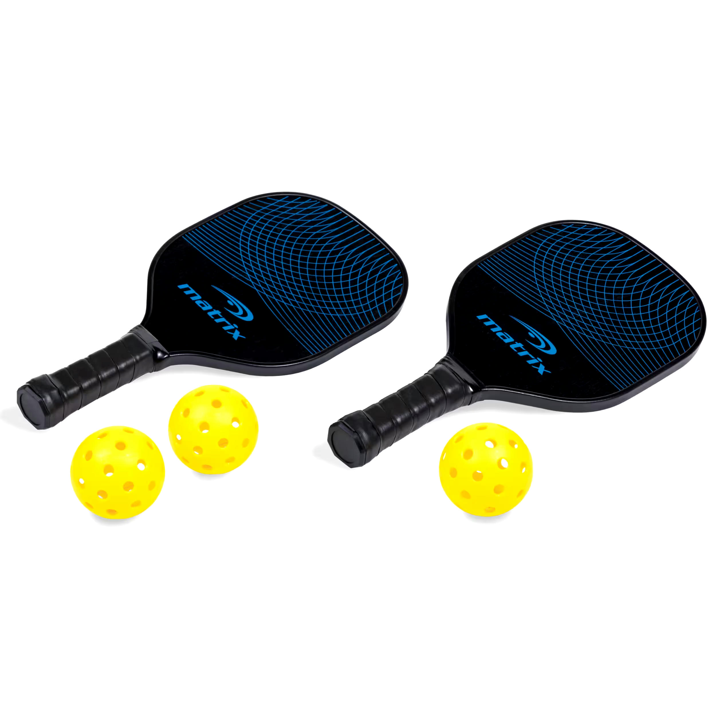 Matrix Beginner/Intermediate Wooden Pickleball Paddle/Racket & Outdoor Ball Set, 5-pc