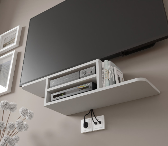 Półka pod telewizor DEDAL 90 cm biały mat