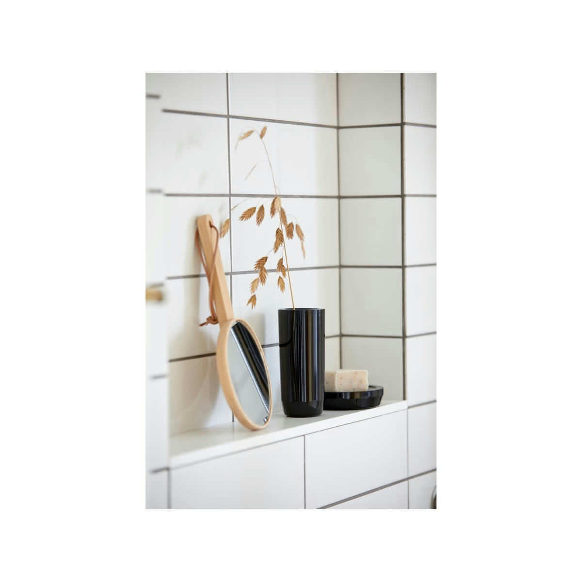 SUII - Pot à brosse à dents haut brillant en plastique noir