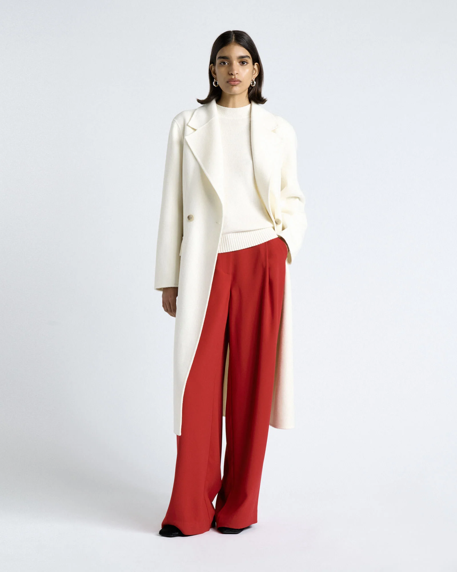 DOUBLE FACED WOOL LONG COAT