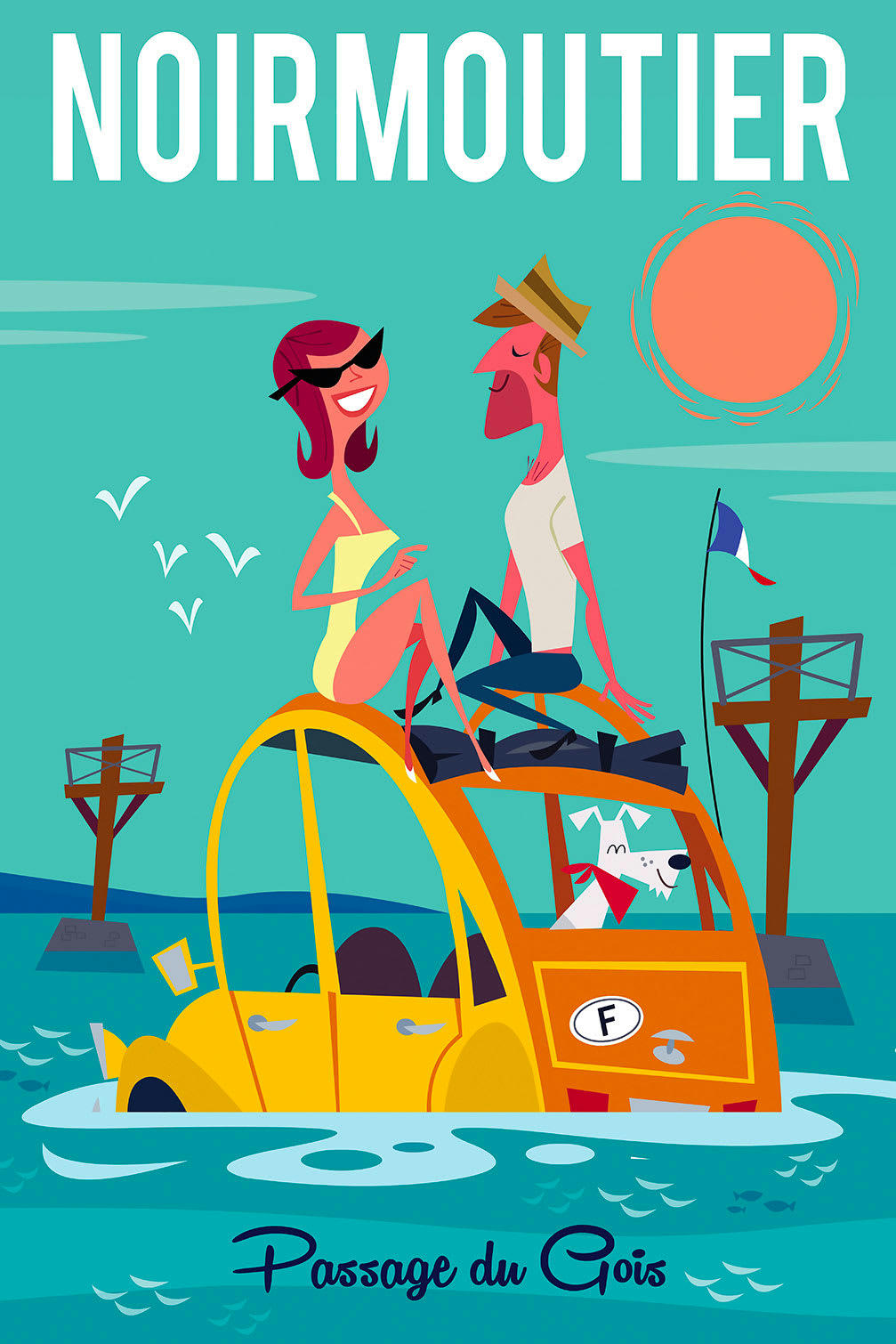 - Tableau road trip à noirmoutier imprimé sur toile 60x90cm