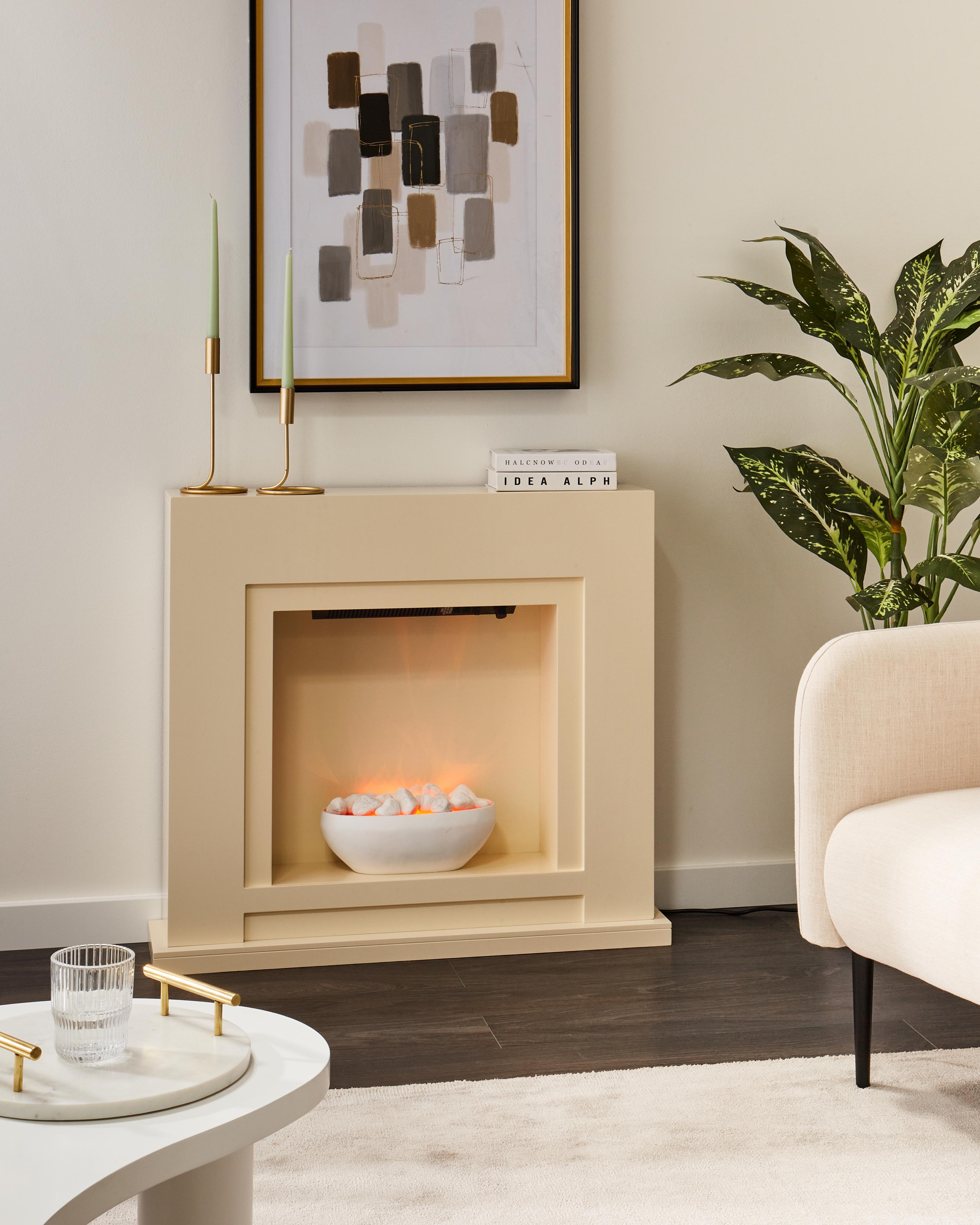 Electric Fireplace Heater SAHARA Beige