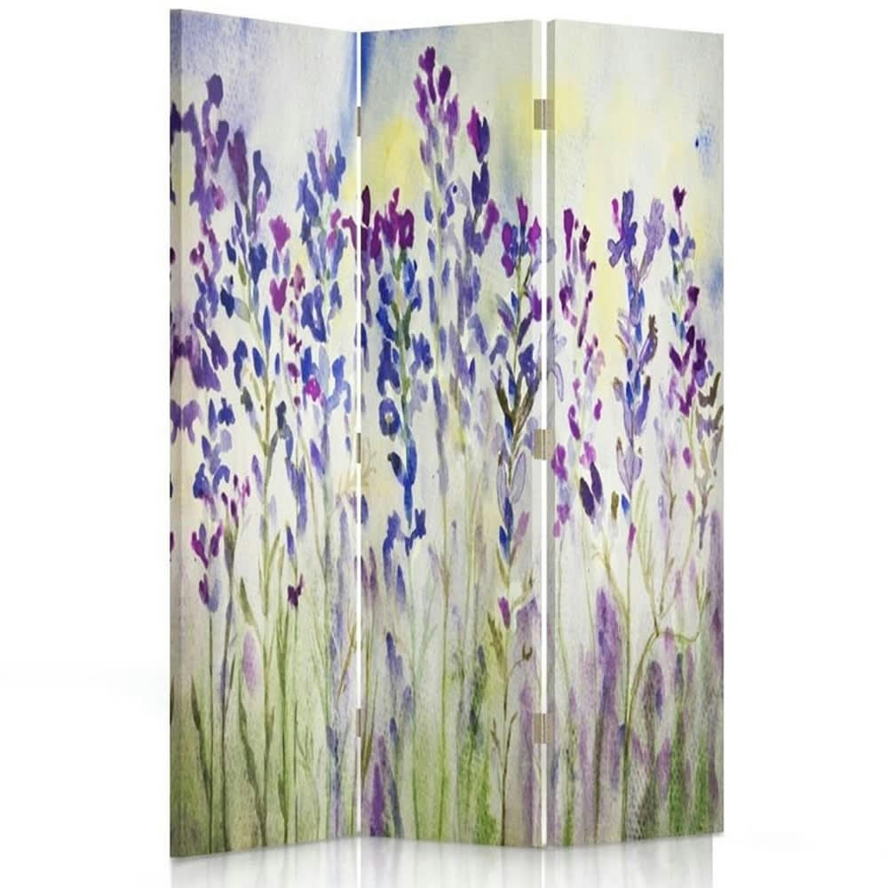- Paravent cloison Lavender Watercolour 110x150cm (3 volets)