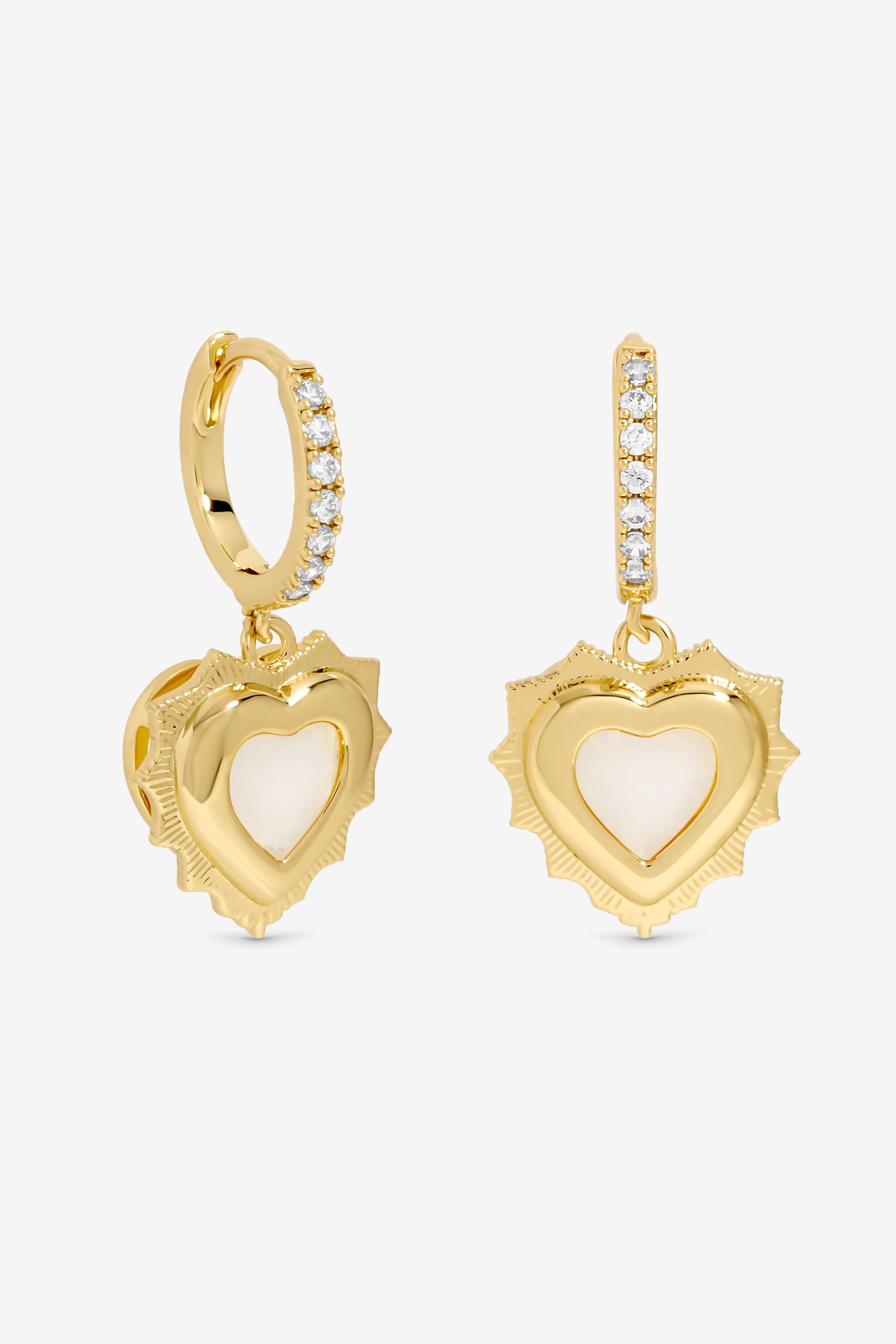 Jon Richard 14Ct Gold Plated Heart Birthstone Huggie Earrings - June - Gift Boxed