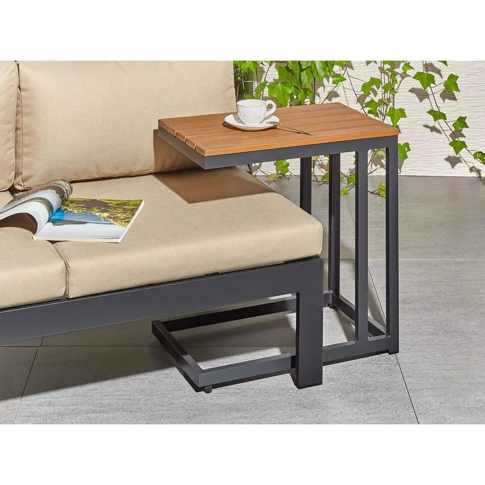 MESSINA - Bijzettafel - Lichthout/Zwart - Plastichout