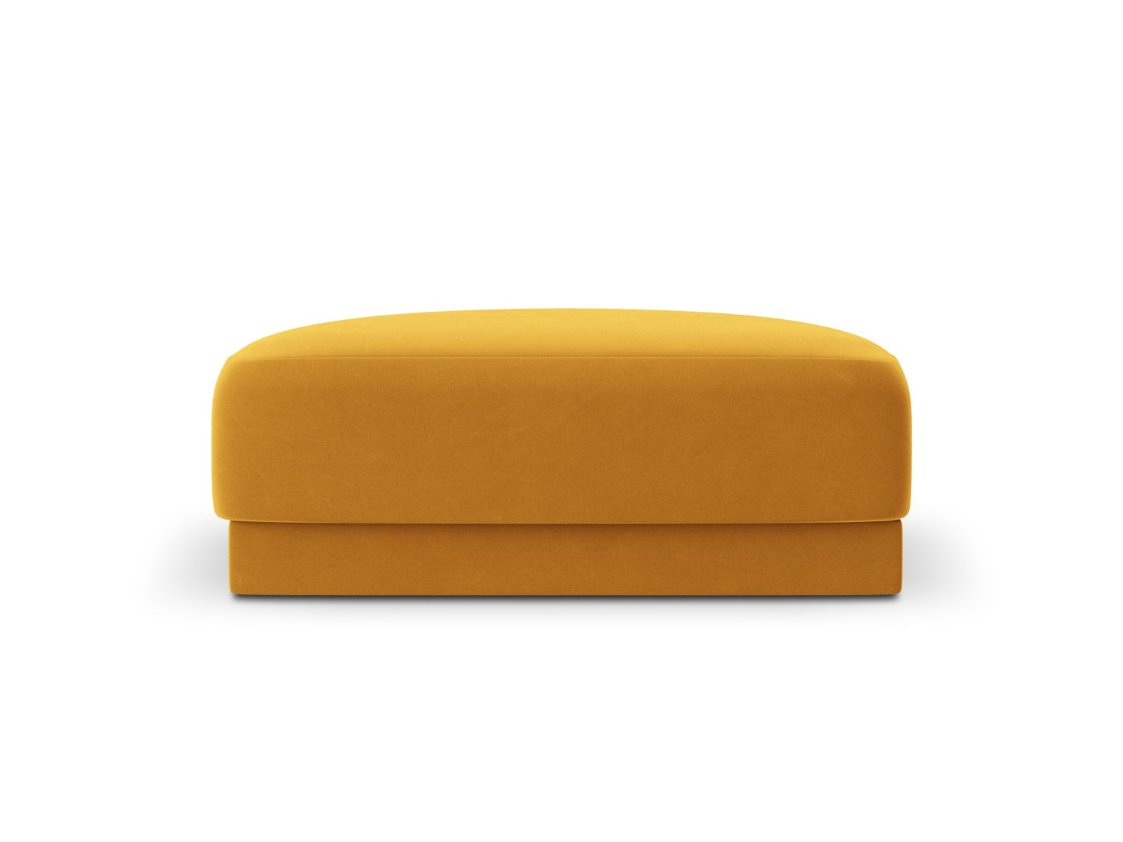 Micadoni Poef Miley flueel, geel - 90x90x40cm