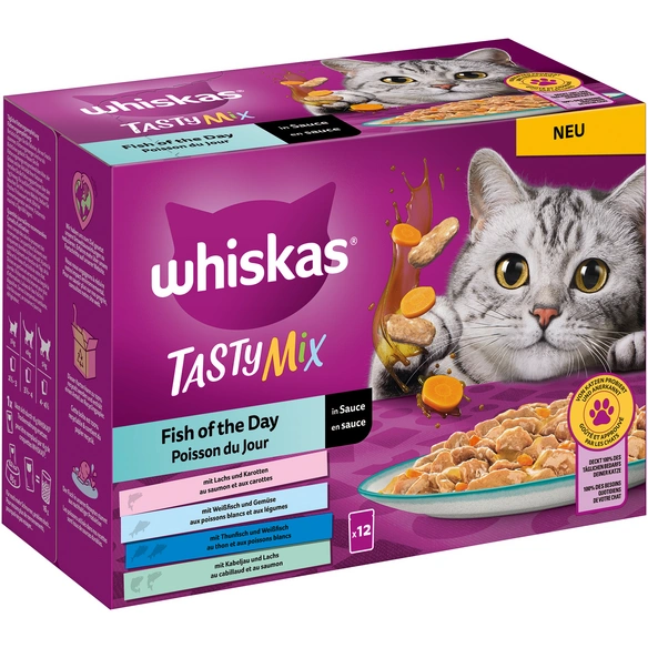 Katzen-Nassfutter, 12 Stück, 85 g, Fish of the day