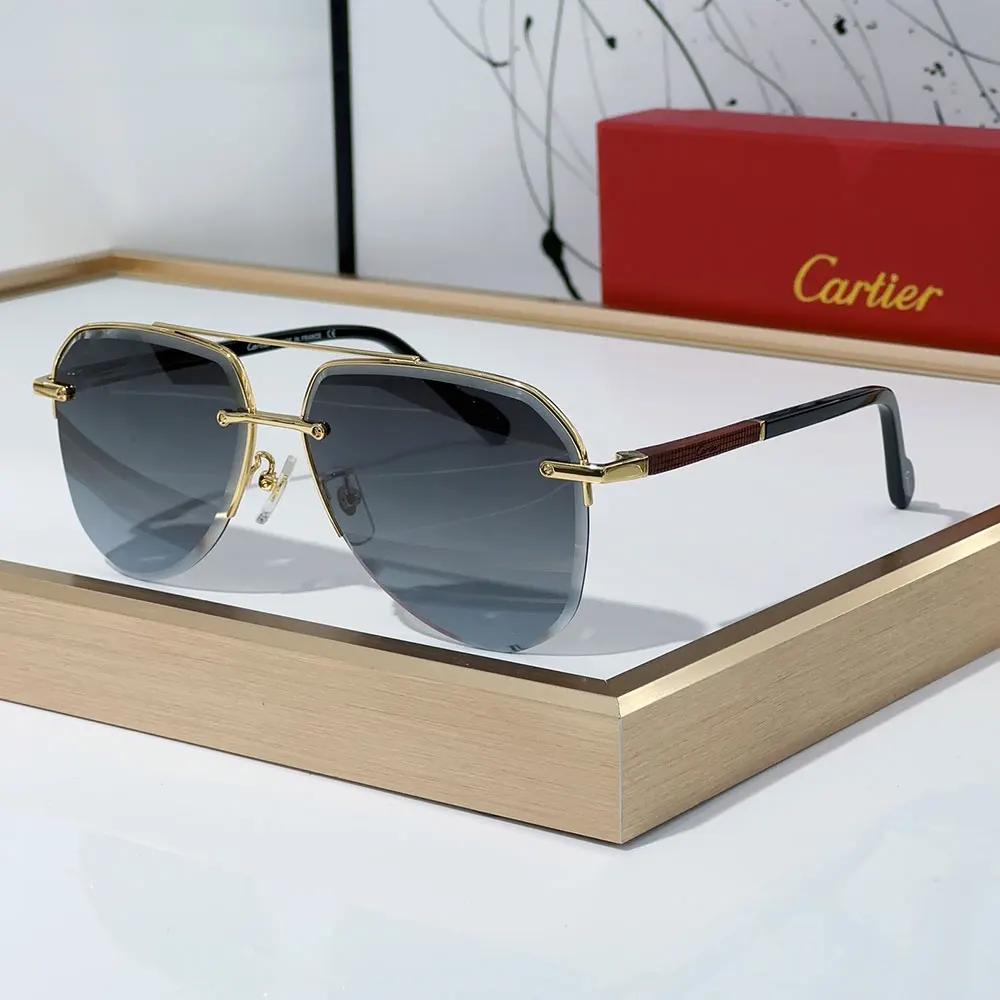 Cartier Color Matching Metal irregularity Sunglasses