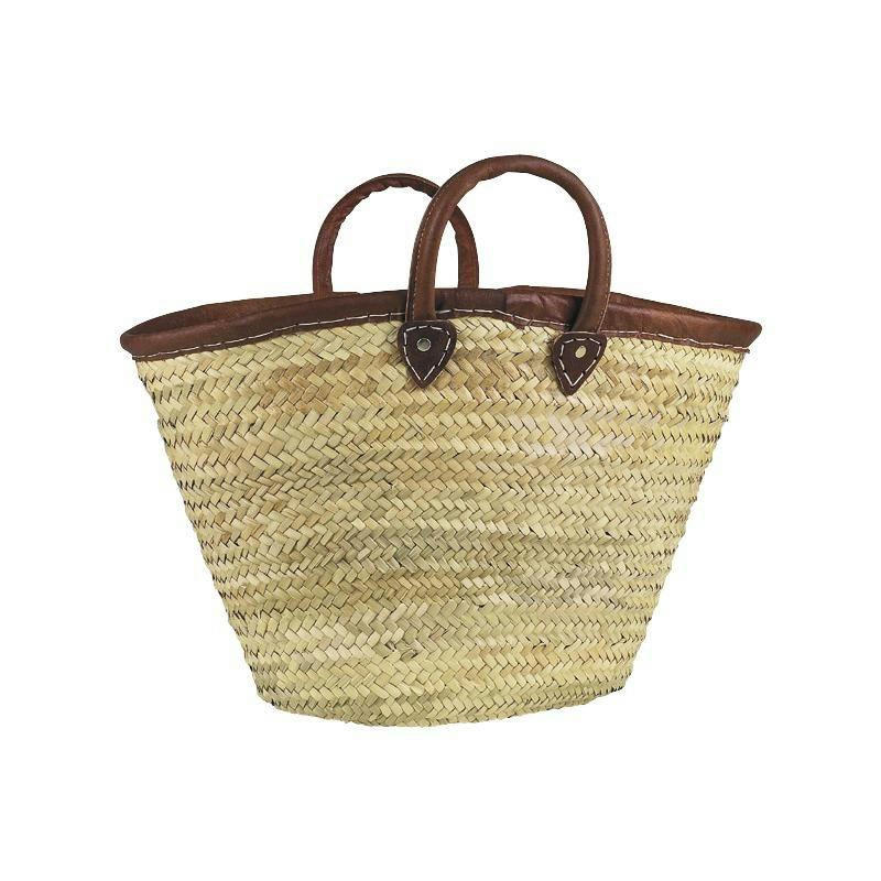 - Panier de marché palmier et cuir