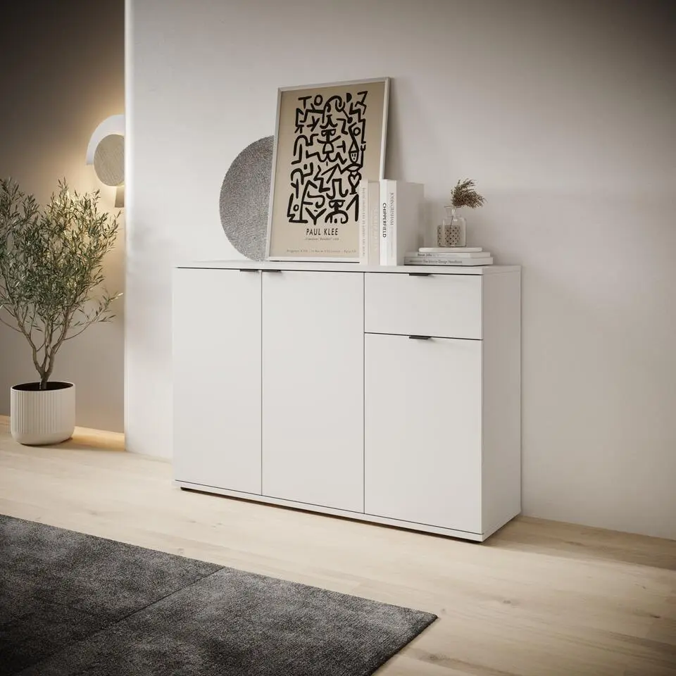 Meubella - Galeno - Dressoir - Wit - 120x34x82 cm