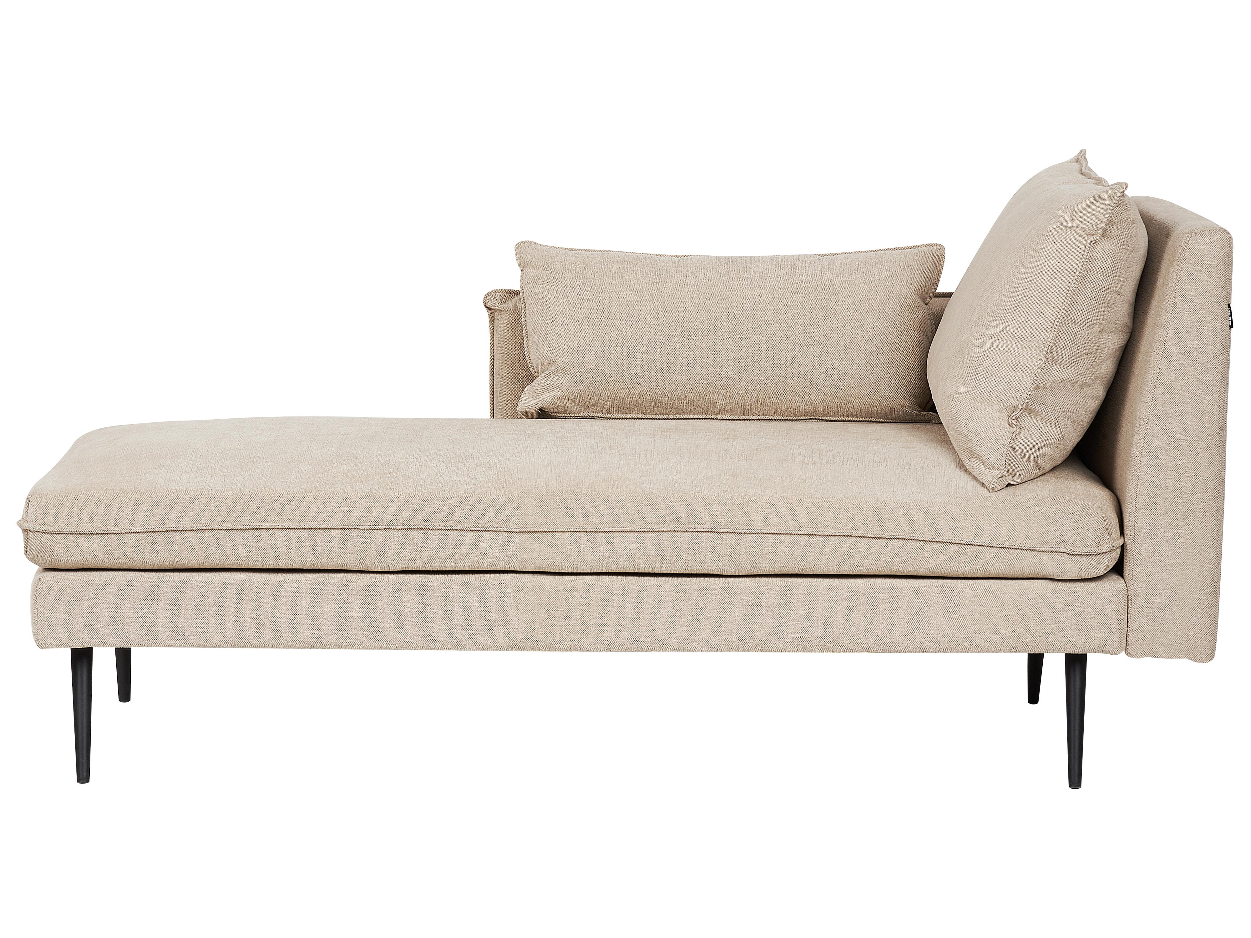 Left-Hand Chaise Longue YERRES Fabric Beige