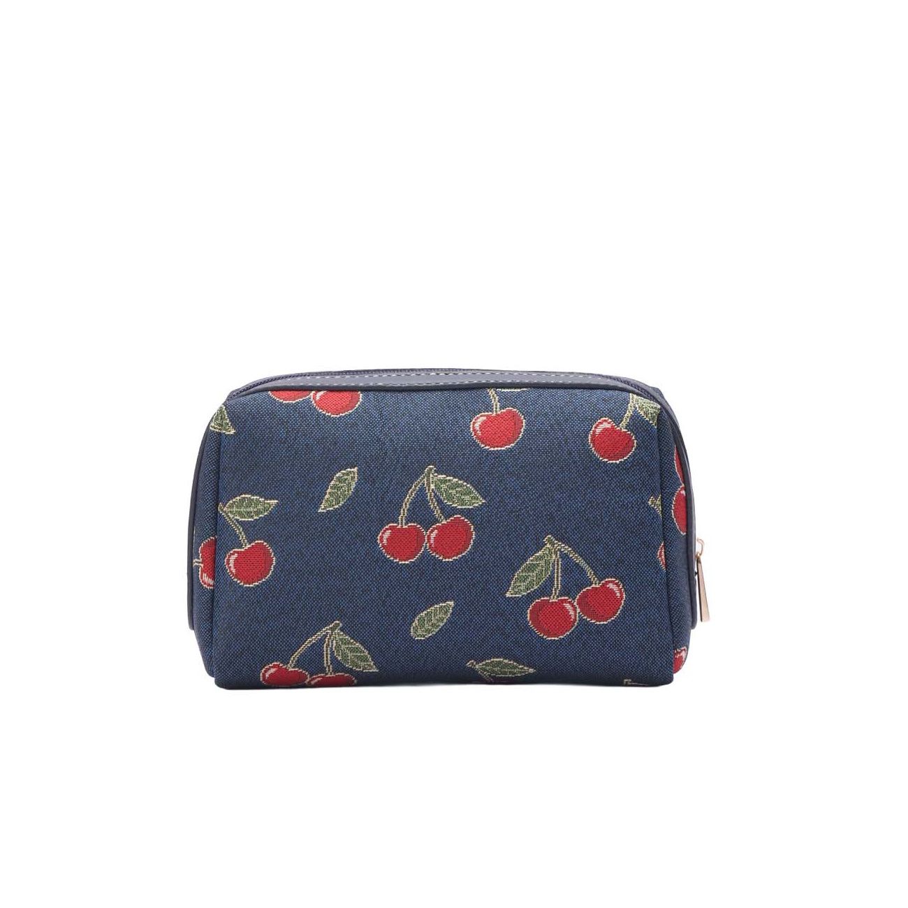 Signare London Beauty Toiletry Bag – Cherry Print Blue