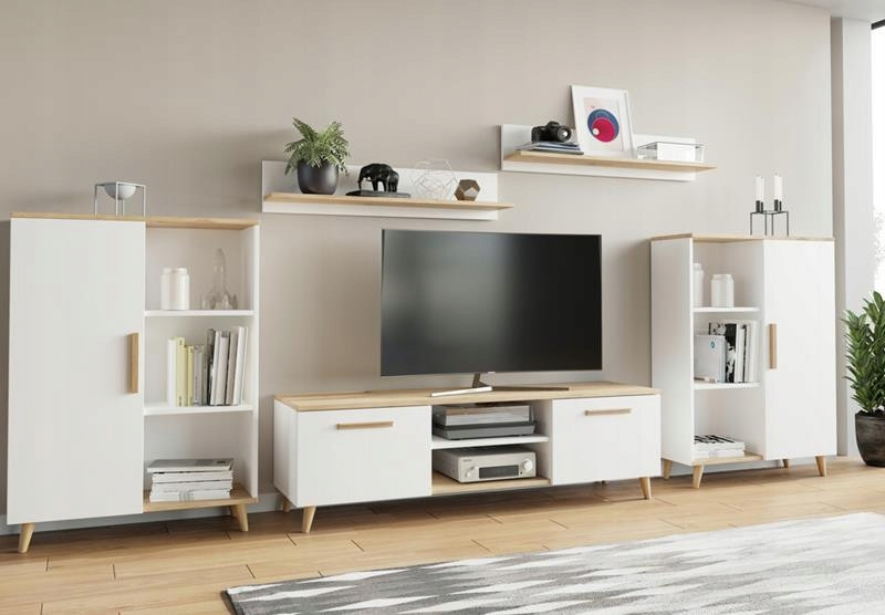 Meblościanka OSLO 2 artisan-biały skandynawski