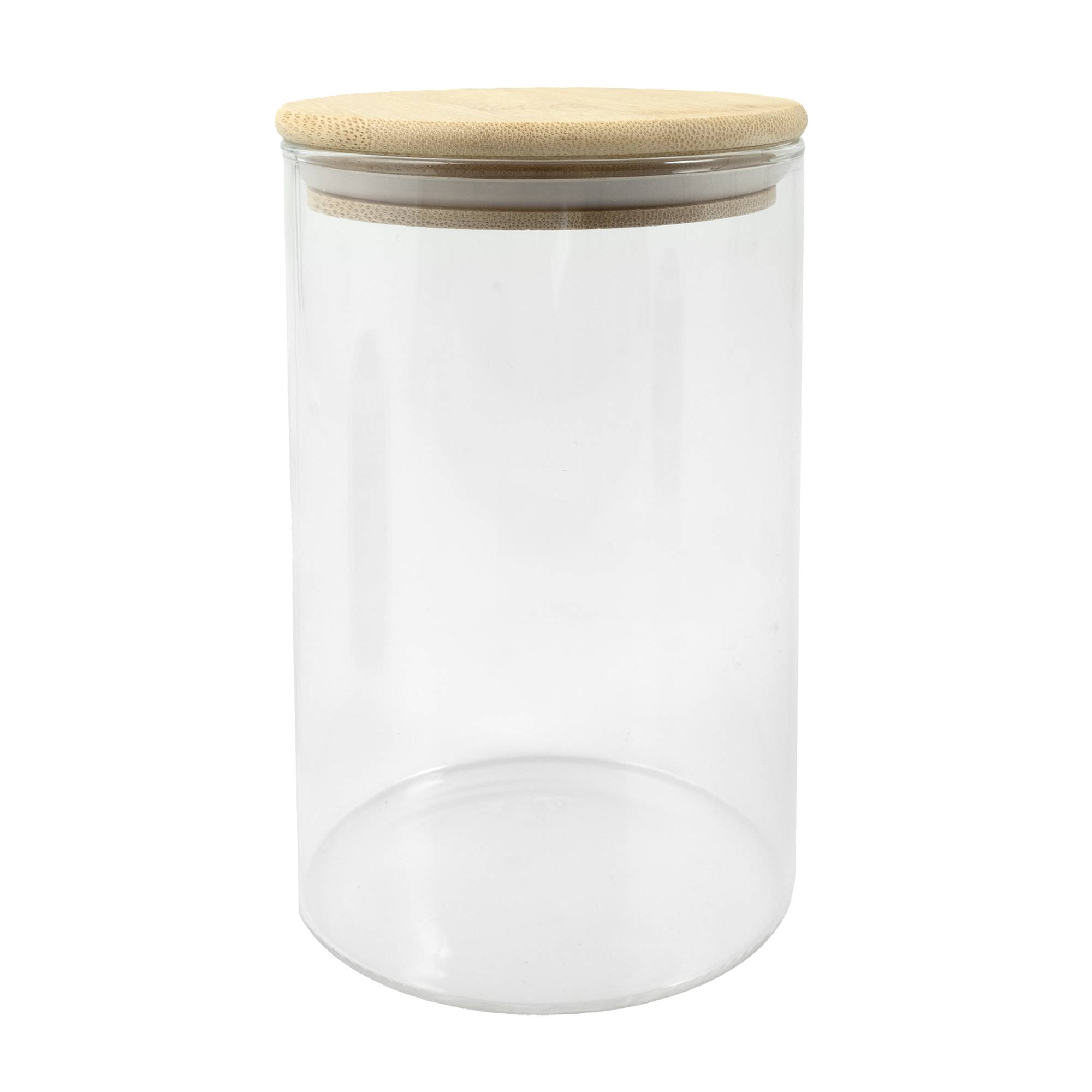 Glass Jar with Bamboo Lid 10cm x 16cm