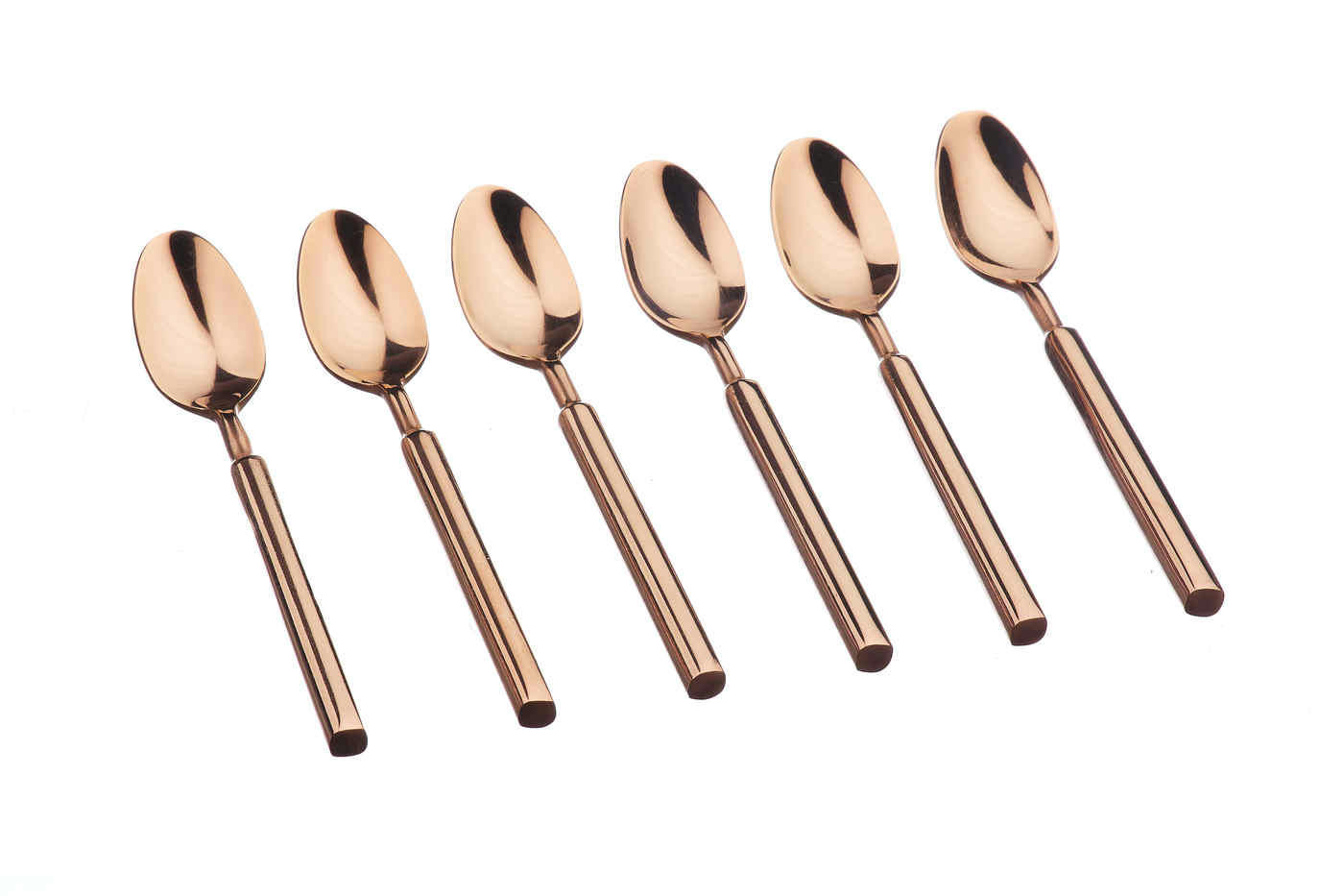 NUDE - Lot de 6 petites cuillères en inox cuivre